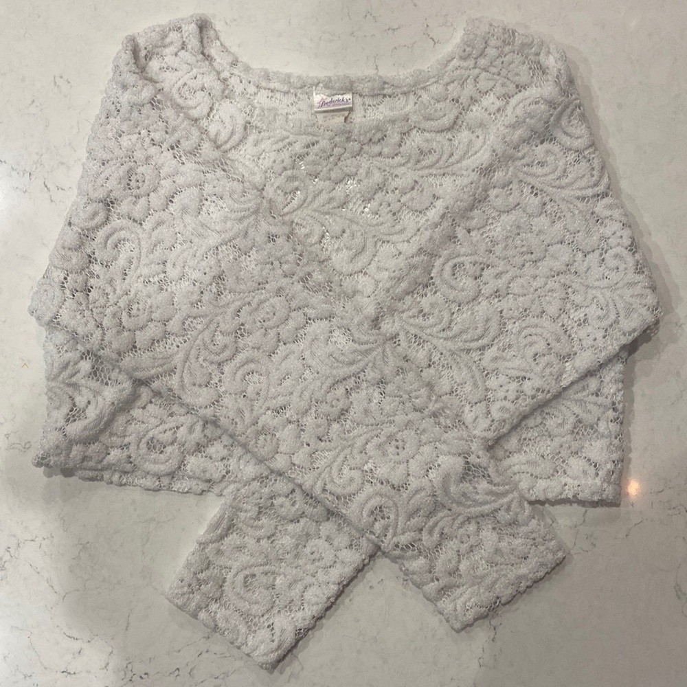 Fredrick’s of Hollywood White Lacy Crop Top